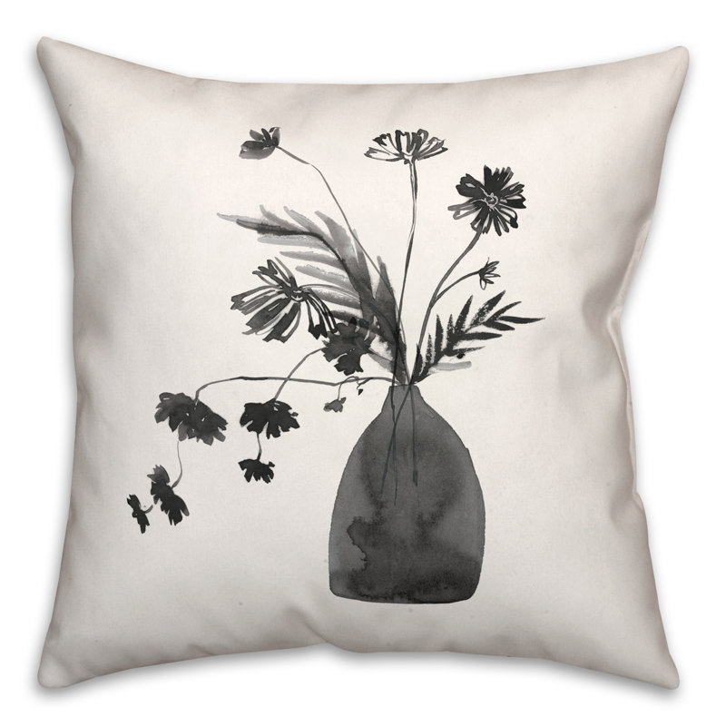 Coussin Monochromatique Floral III