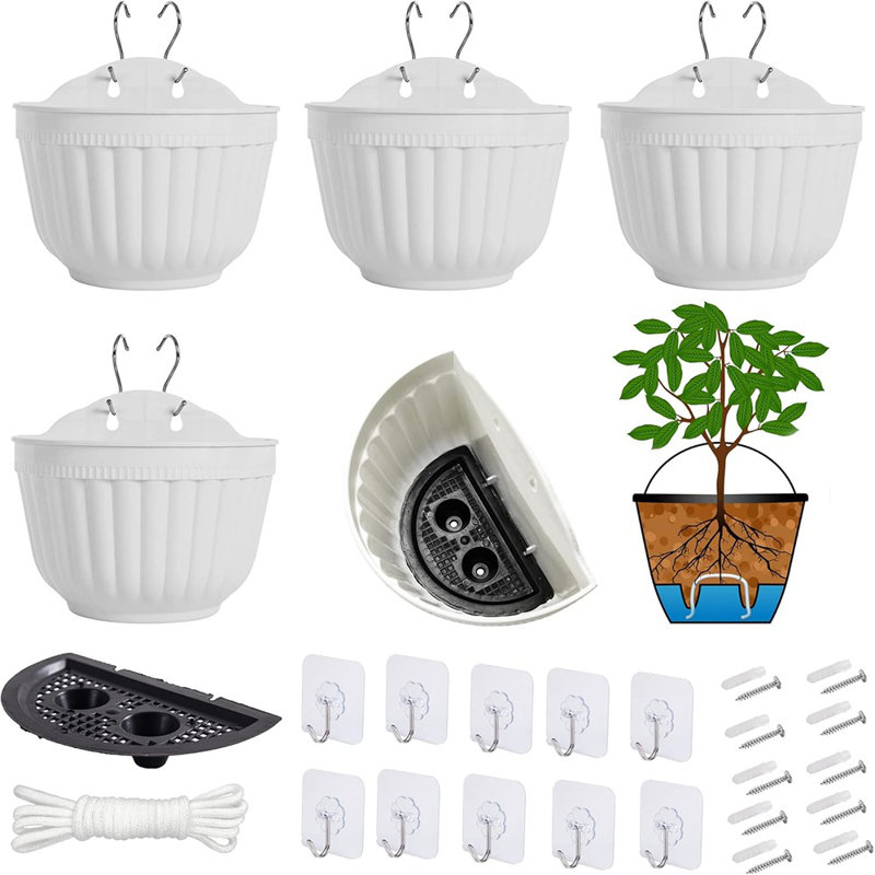 Ensemble de 5 pots à fleurs suspendus en résine