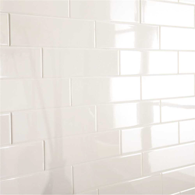 Shades 3" x 12" Glossy Subway Wall Tile, White