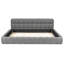 Lit plateforme tapissier très grand avec tissu épais, lit au sol avec structure solide, gris-1427639003