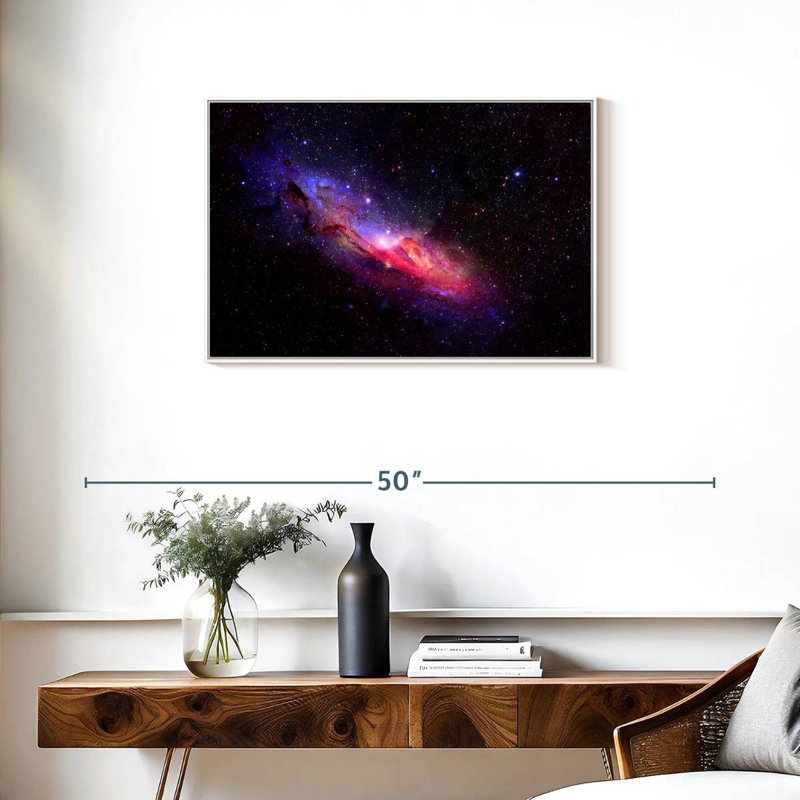 Galaxie dans l'espace, Cadre flottant blanc, 31 po x 21 po