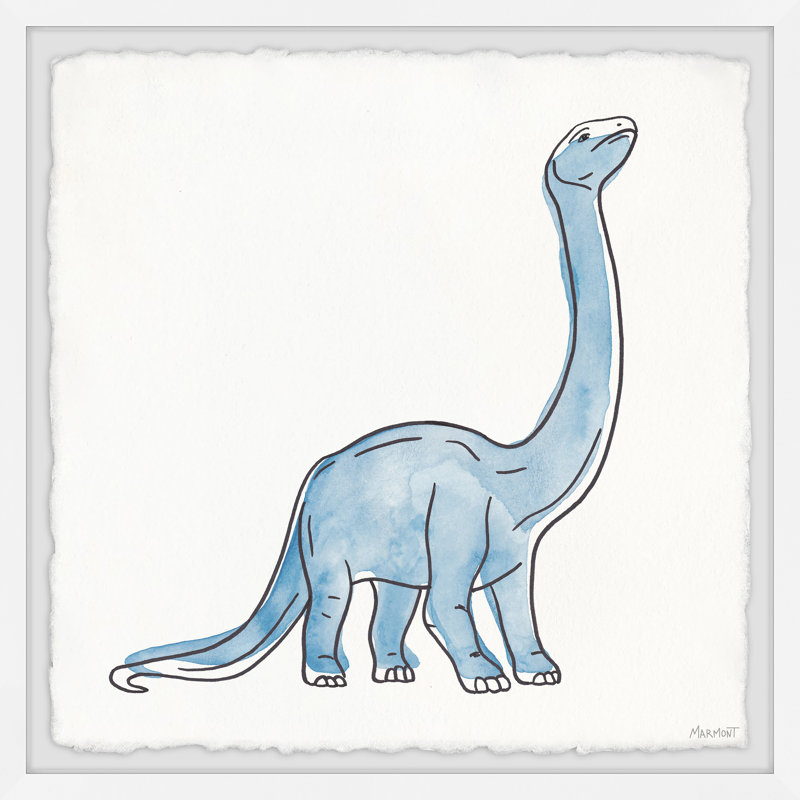 «Bonaventure Dino» à long cou, reproduction encadrée, H 24 po x l 24 po x P 1,5 po