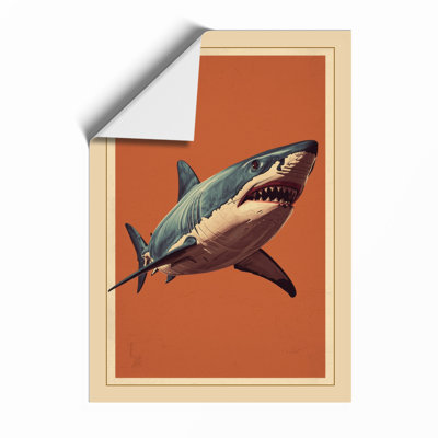 Great White Profile Coastal - Framed Print