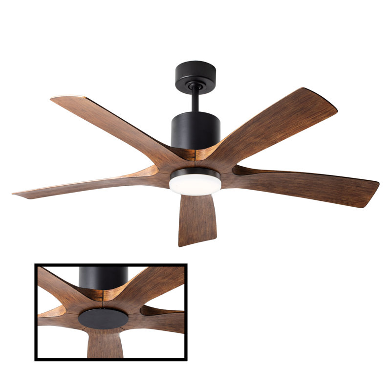54" Aviator 5 - Blade Indoor / Outdoor Smart Ceiling Fan with Bluetooth Remote Control Included, Works With Alexa and iOS or Android App 