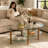 Modern Oval Coffee Table with Tempered Glass Top, Storage Shelves and Metal Frame-637727322-637727326