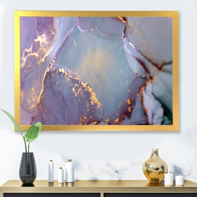 Impression sur toile Glam Golden, H 12 po x l 20 po, Impression dorée sur toile encadrée
