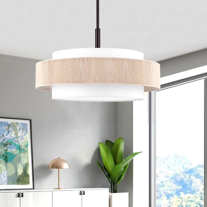 Reenat 5-Light Dimmable Drum Chandelier, Bronze