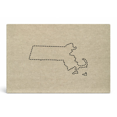 Massachusetts State Outline — Landscape Canvas Wall Art
