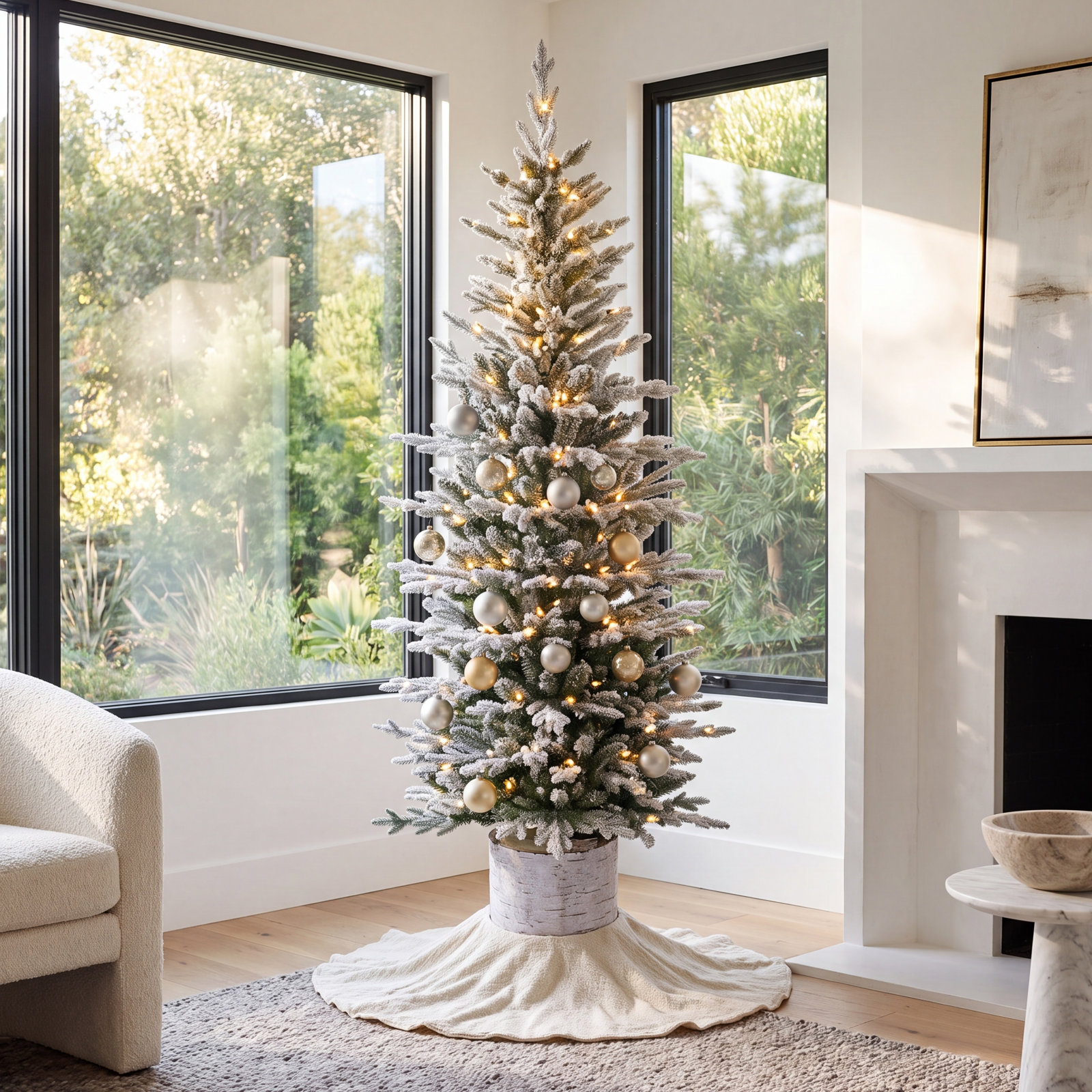 Lighted Artificial Fir Christmas Tree, 7.5' H