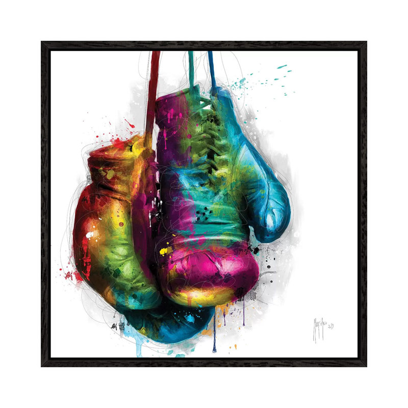 Boxing by Patrice Murciano - Floater Frame Gallery-Wrapped Canvas Giclée on Canvas, 93.98 cm H x 93.98 cm W, Black