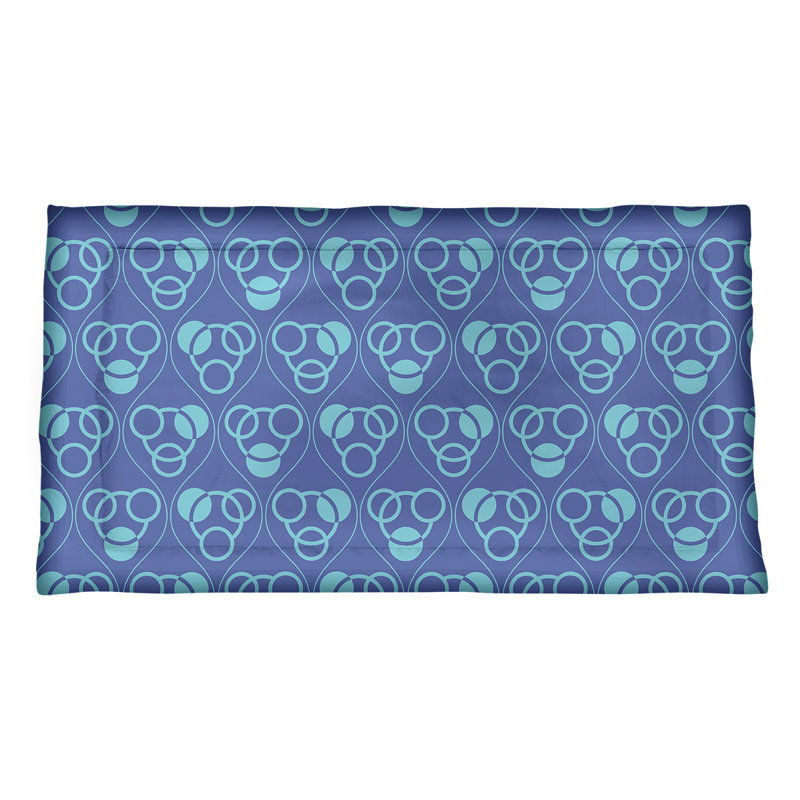 Patricia Geoffrey Polyester Geometric Sham Set, Queen, Microfiber, Blue/Teal