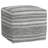 Carina 18"W Upholstered Wool Square Pouf with Black and White Melange Design