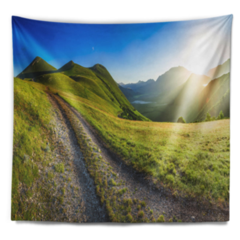 Tapisserie umbria paysager sur les montagnes, H 32 po x l 39 po