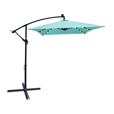 Parasol rectangulaire 2x3m à DEL solaires - Économie d'énergie, ventilation intégrée, pour terrasse, jardin, piscine, 26 DEL, espace extérieur