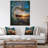 Colored Ocean Waves Falling Down - Modern Seashore Glossy Metal Wall Art-35061623-35061626