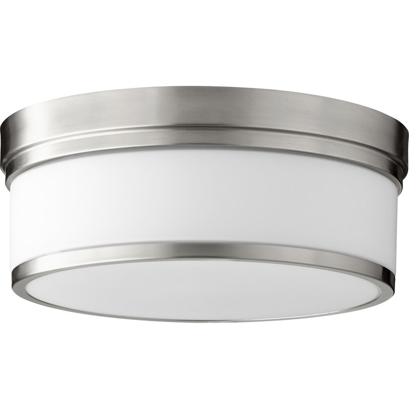 Brylan Glass Flush Mount, Satin Nickel
