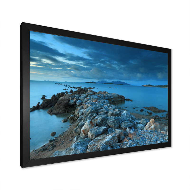 «Dramatic Coastal Stone Bridges», reproduction sur toile, Cadre d'angle fermé noir, H 8 po x l 12 po x P 1 po