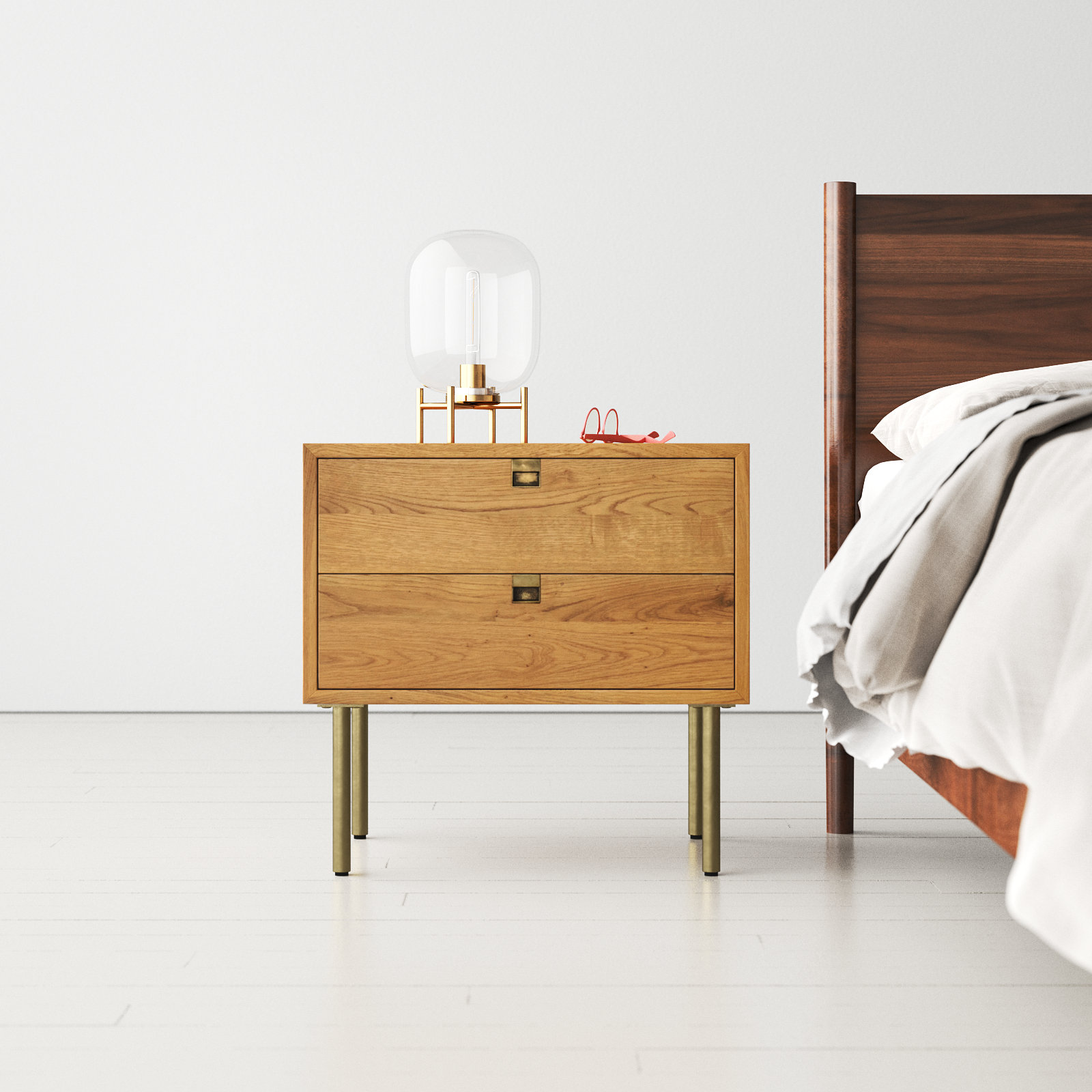 Gourmand 2 - Drawer Nightstand, Natural Oak