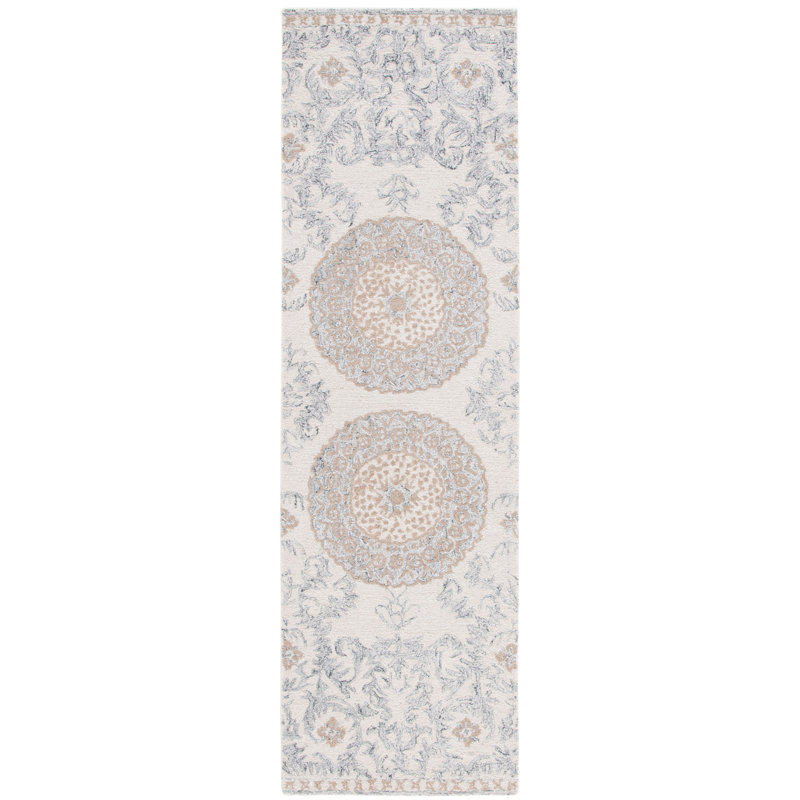 Marquee Hand Tufted Wool With Cotton Cloth Backing Floral Rug, Runner 2'3" x 8'
