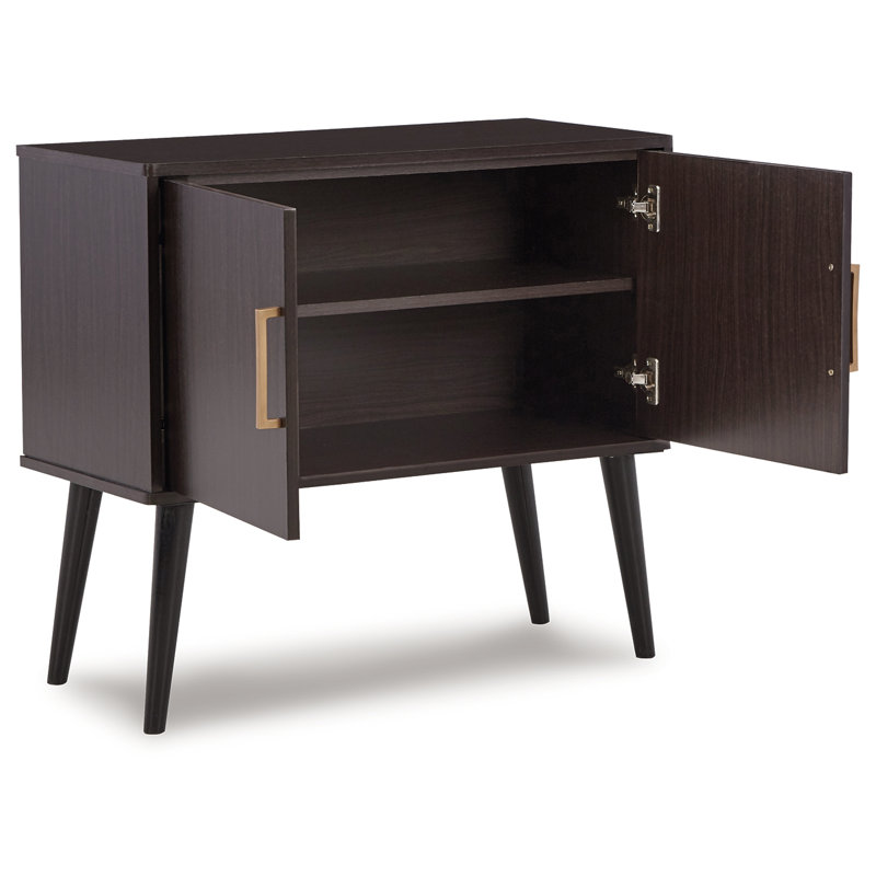 Mahit Accent Cabinet, Gold, Dark Brown