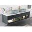 Lavabo vasque de salle de bain ovale 24 po x 14 po - Installation au-dessus du comptoir, ABS bleu, hygiénique, avec résistance aux égratignures, à la décoloration, aux chocs, au drainage efficace et au débit d'eau rapide