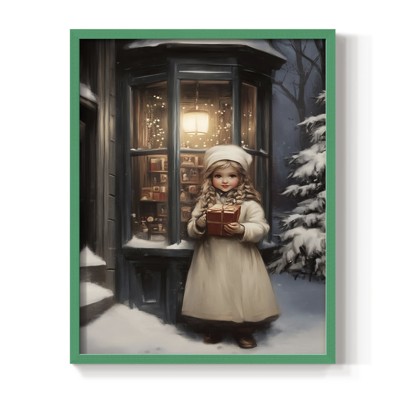 «Christmas Holiday Art», série 2-CLXV III, reproduction encadrée - bois massif, H 15 po x l 12 po, Vert