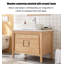 Meuble-lavabo de style pastoral en chêne avec lavabo en céramique
