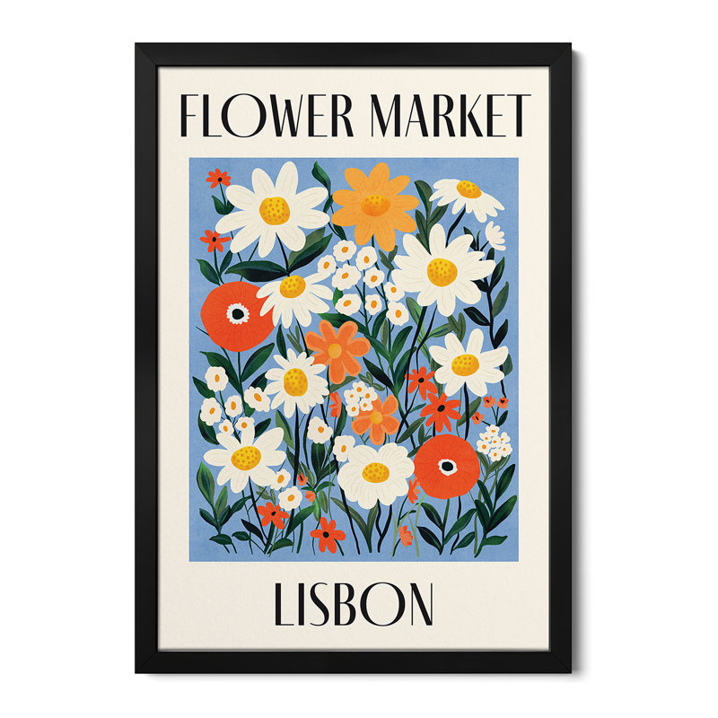 «Flower Market Lisbon Portugal», reproduction d'art mural - affiche de galerie, H 24 po x l 16 po