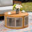 Round Acacia Outdoor Coffee Table-1803631520