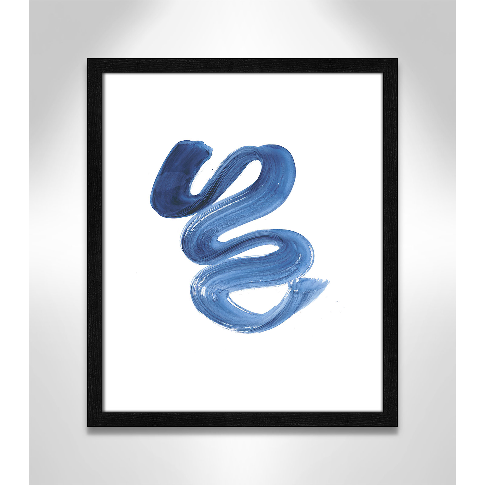 Slinky Indigo II by Filippo Ioco  - Painting Print, 19" H x 16" W x 0.75" D, Black Wood Framed Paper