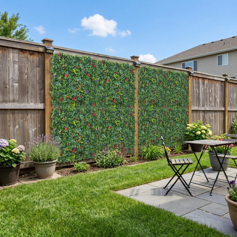 Panneaux muraux en gazon artificiel 9,84 × 9,84 pouces pour l'intérieur et l'extérieur