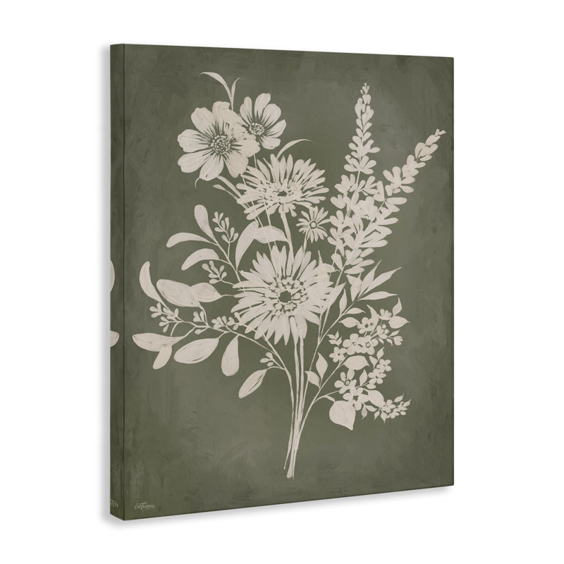 Bouquets de toile d'herbes de fleurs sauvages, design par Cat Thurman Designs, H 30 po x l 24 po