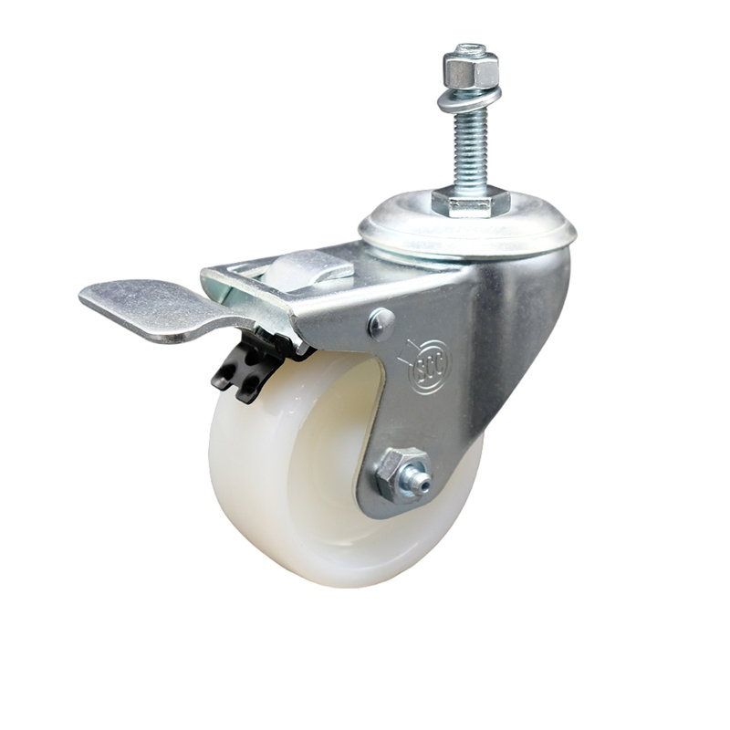 Swivel 5/8 Inch Threaded Stem Caster Set with Total Lock Brake