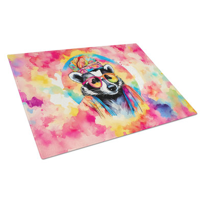 Hippie Animal Badger Glass Cutting Board