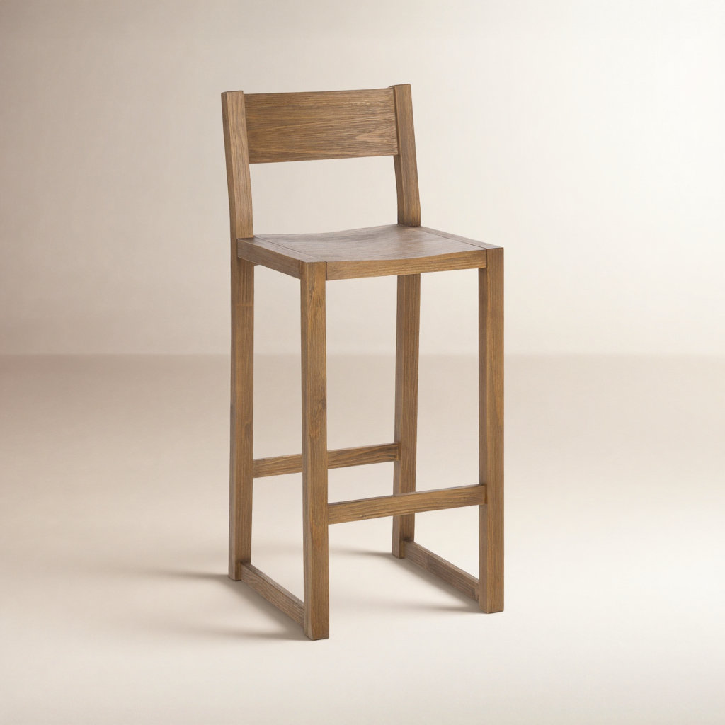 Modica Solid Wood Stool, Bar Stool (30" Seat Height), Honey Brown