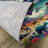 Polyester Multicolor Teal Red Rectangle Placemat