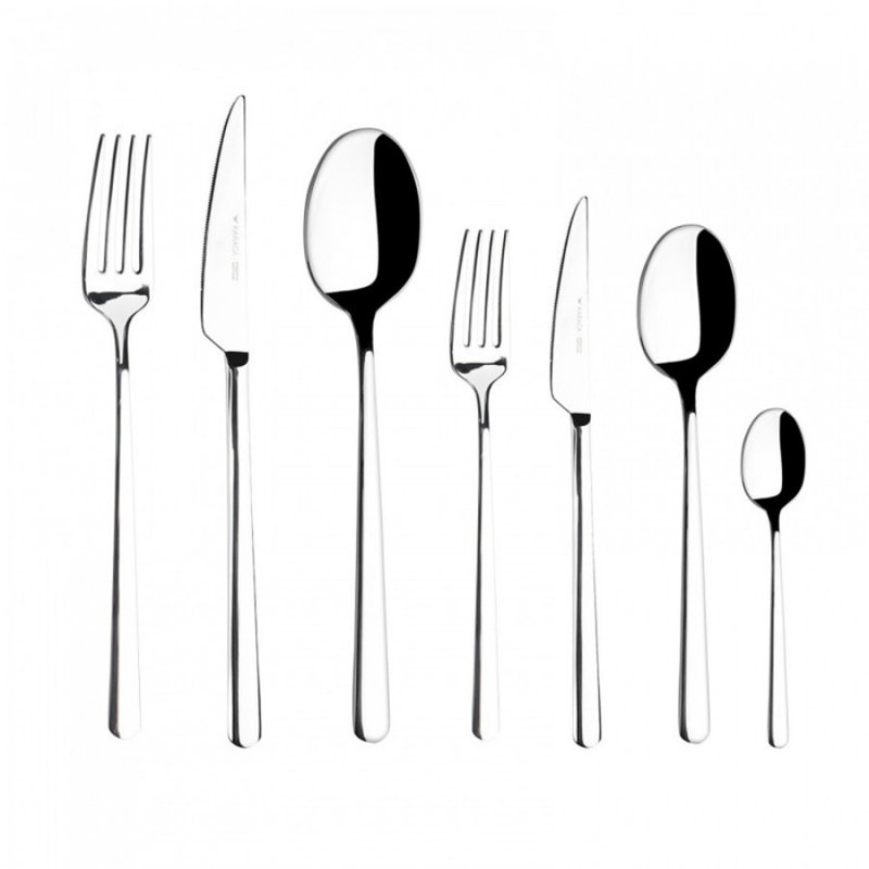 Karaca Boreas 84 Piece Stainless Steel Cutlery Set for 12 People, Silver