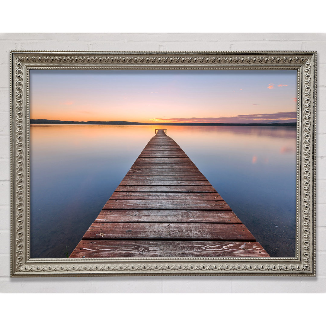 Gerahmtes Poster Tranquil Dock To The Sun