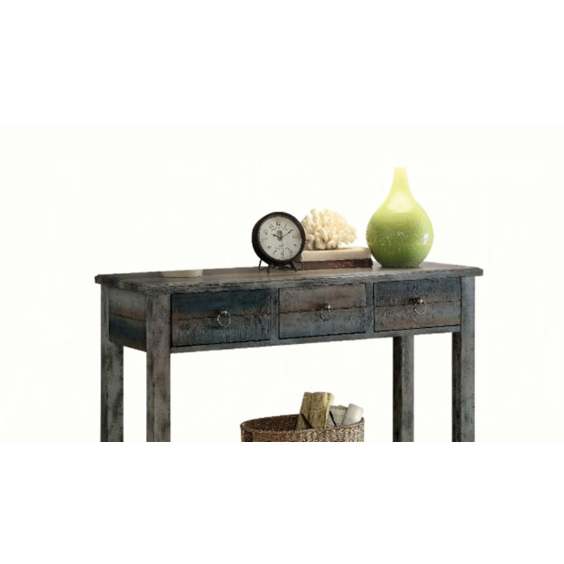 Console ACME Glancio, gris antique et bleu sarcelle