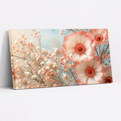 Ensemble de 1 tableau sur toile à motif floral