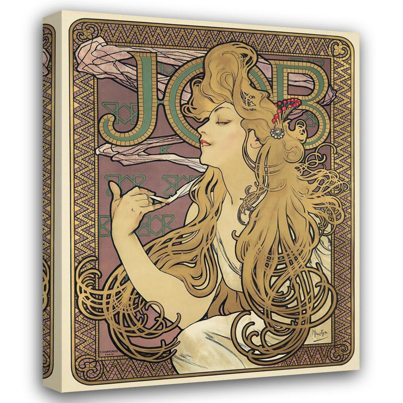 "Job" par Alphonse Mucha - Art sur toile tendue avec châssis, H 40 po x l 28 po