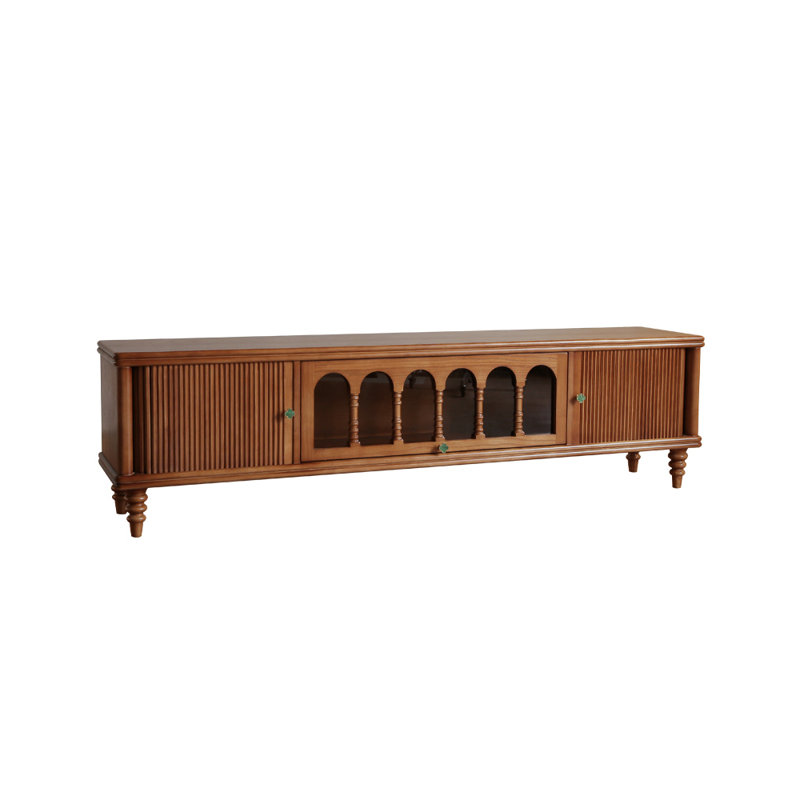 Meuble télé de style médiéval, Brun, 86.61"