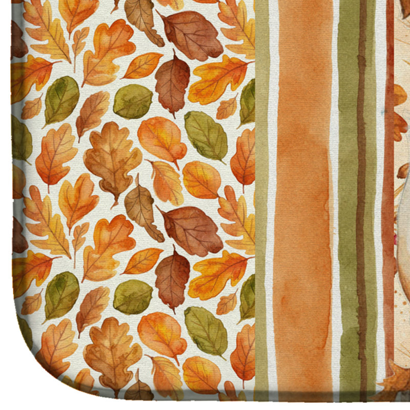 Tapis de séchage orange et blanc Brittany Heirloom