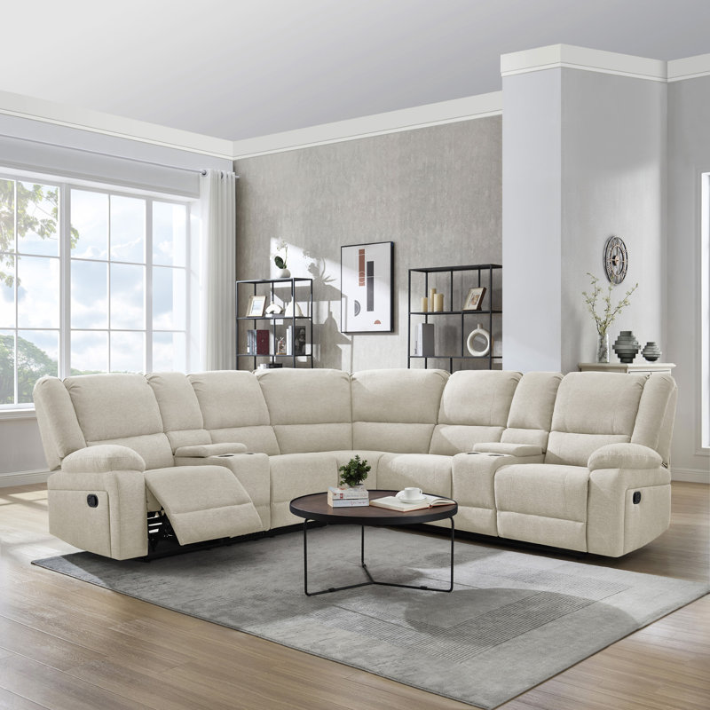 Rozay 5 Seater Reclining Sofa, Beige