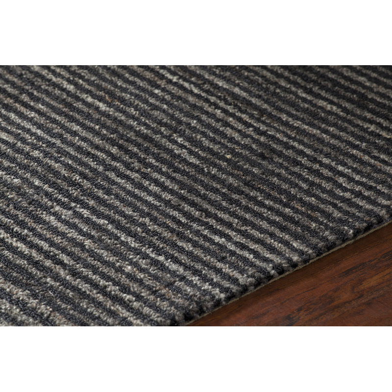 Citizen Wool Striped Area Rug in Charcoal/Gray, 7'9" x 10'6"