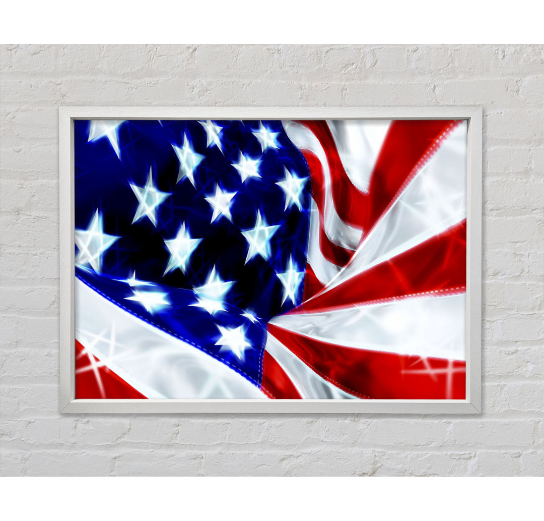 American Stars And Stripes - Einzelbildrahmen Kunstdrucke auf Leinwand