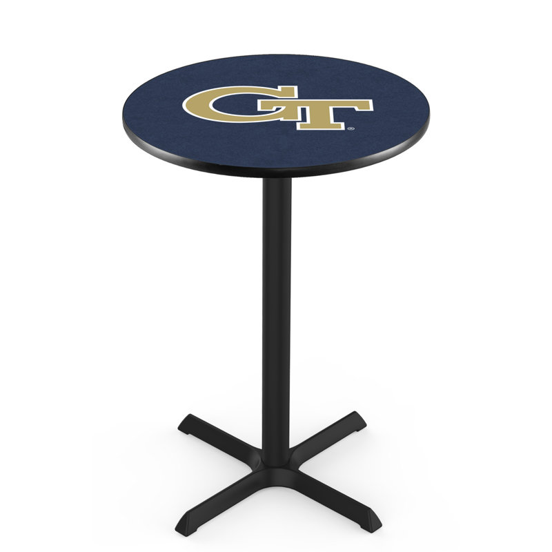 NCAA Round Metal Base Dining Table, Georgia Tech