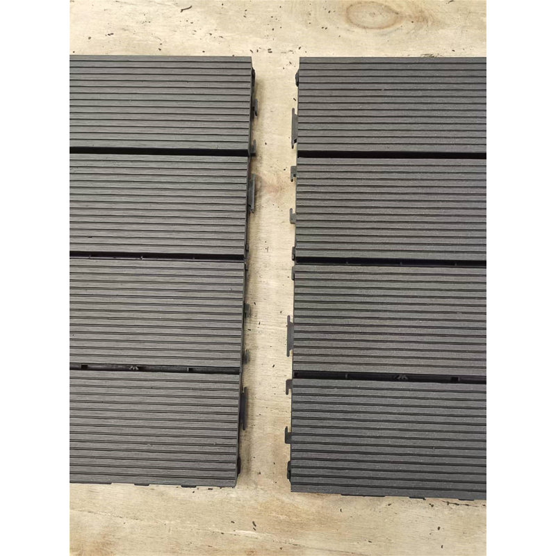 Carreaux de terrasse à emboîter bricolage - Revêtement de sol extérieur et intérieur imperméable pour patio, Gris