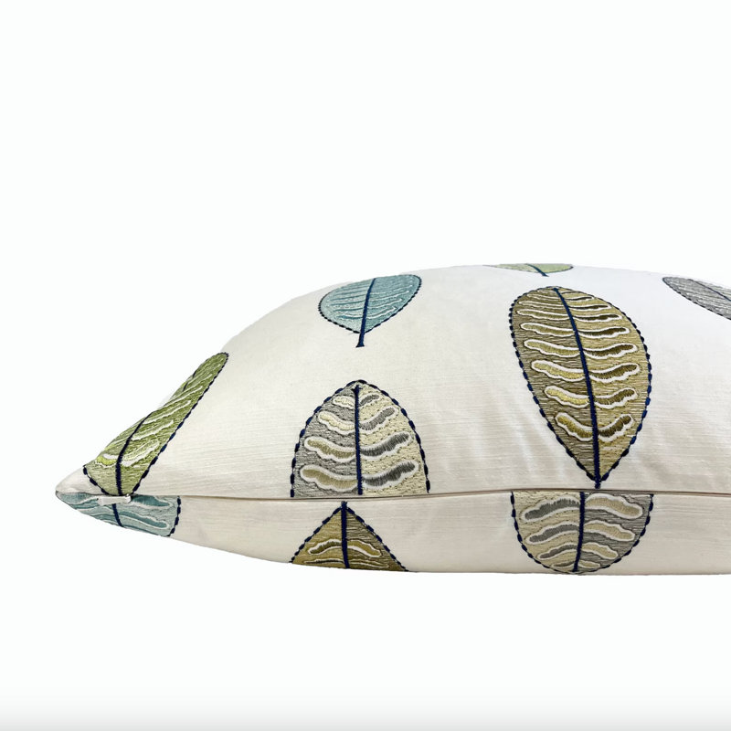 Housse de coussin brodé Spring Leaves, H 20 po x l 20 po