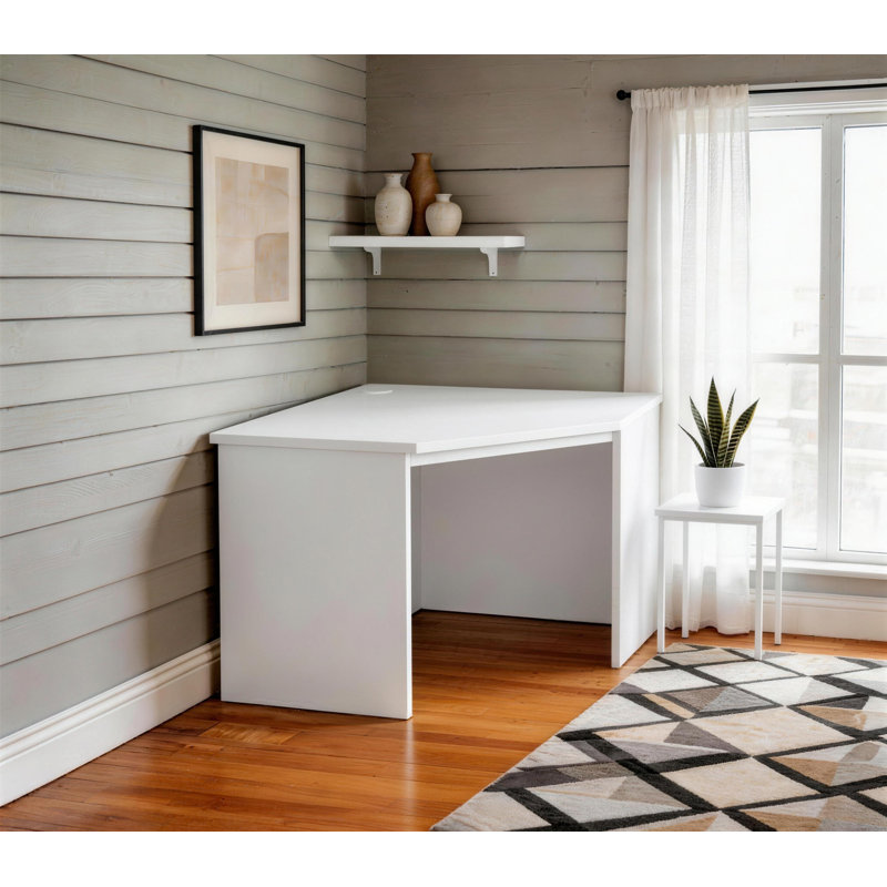 Brittaney Solid Wood Writing Desk, White